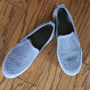 Ecco Gray Perforated Slip-On Loafers
